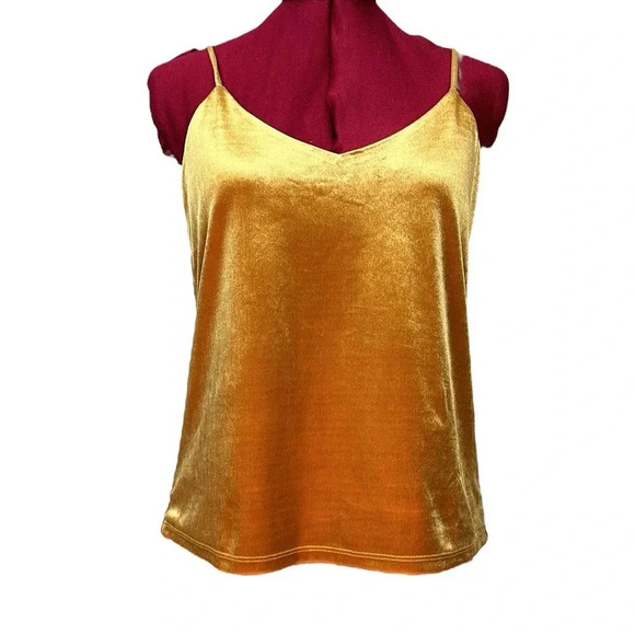 Banana  Republic stretch velvet cami V-neck front/back adjustable straps lined - Picture 3 of 9